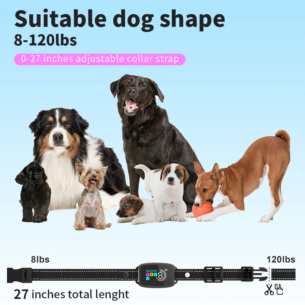 Smart Automatic Anti Barking Dog Collar Rechargeable Bark Stopper Stop Barking HD Digital Display IP67 Waterproof Collar For Dogs Pet Products Viral Finds Hub