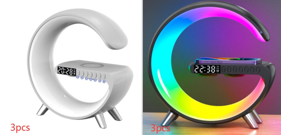 New Intelligent G Shaped LED Lamp Bluetooth Speake Wireless Charger Atmosphere Lamp App Control For Bedroom Home Decor Viral Finds Hub