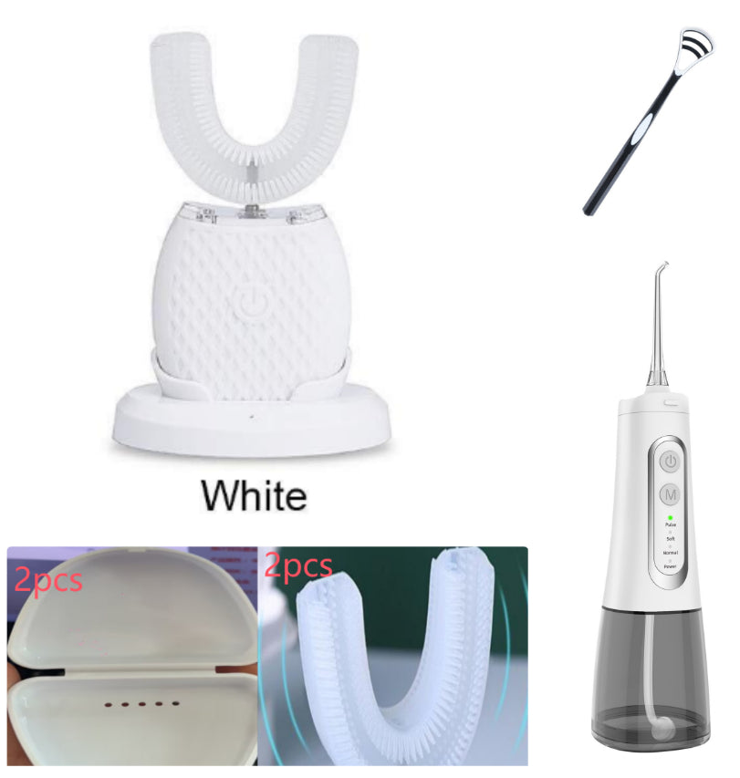 360 Degrees Intelligent Automatic Electric  Toothbrush Waterproof U Type Tooth Brush Whitening Blue Light USB Charging Viral Finds Hub