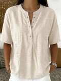 Solid Color Casual Pullover Short-Sleeve Shirt For Women Viral Finds Hub