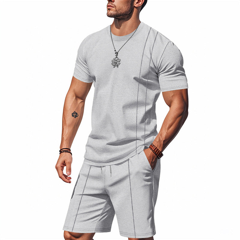 Men's Crew-Neck Short-Sleeve T-Shirt And Shorts Set Viral Finds Hub