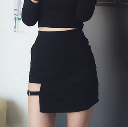 Korean Style Black Hip Skirts Irregular Hem Pencil Micro Mini Skirt Slim Women Party Skirts Black Bodycon Short Skirt Viral Finds Hub