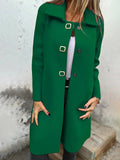 Women's Solid-color Mid-length Wool Coat With A Single-breasted Design Cashymart