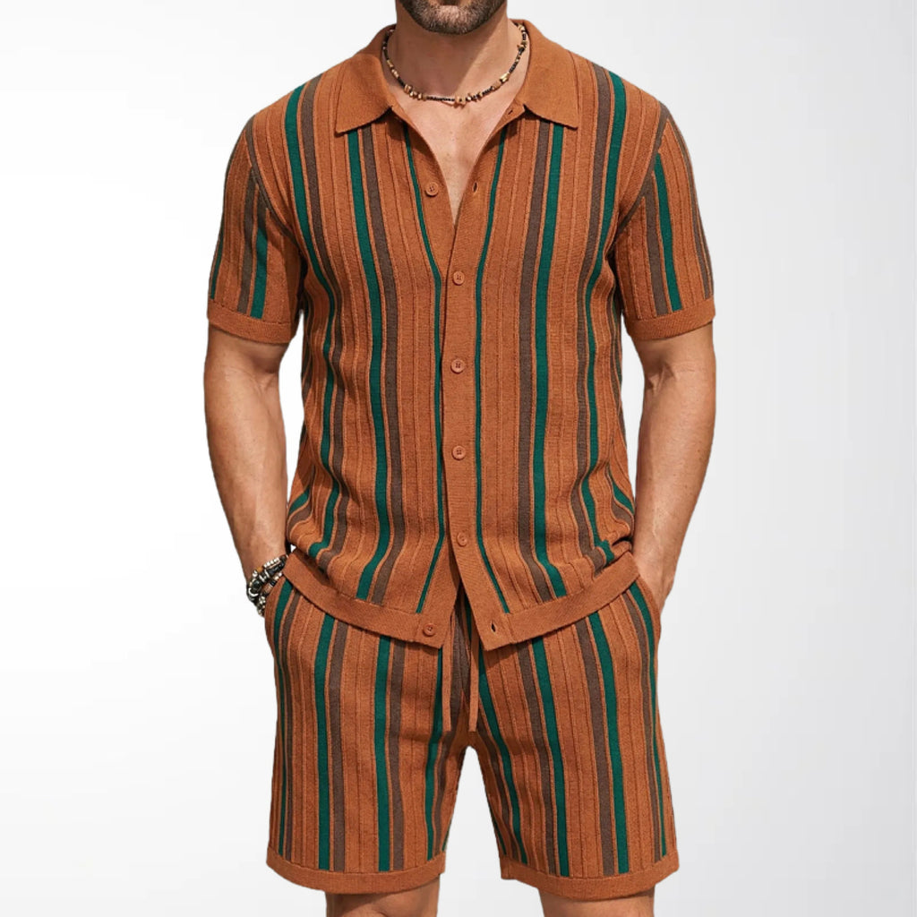 Men's Casual Short-Sleeve Knitted Two-Piece Set Viral Finds Hub