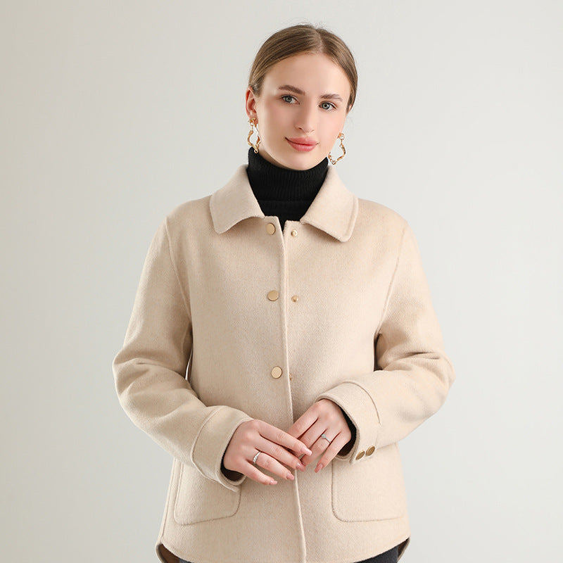 Autumn And Winter New Polo Collar Solid Color Coat For Women Viral Finds Hub