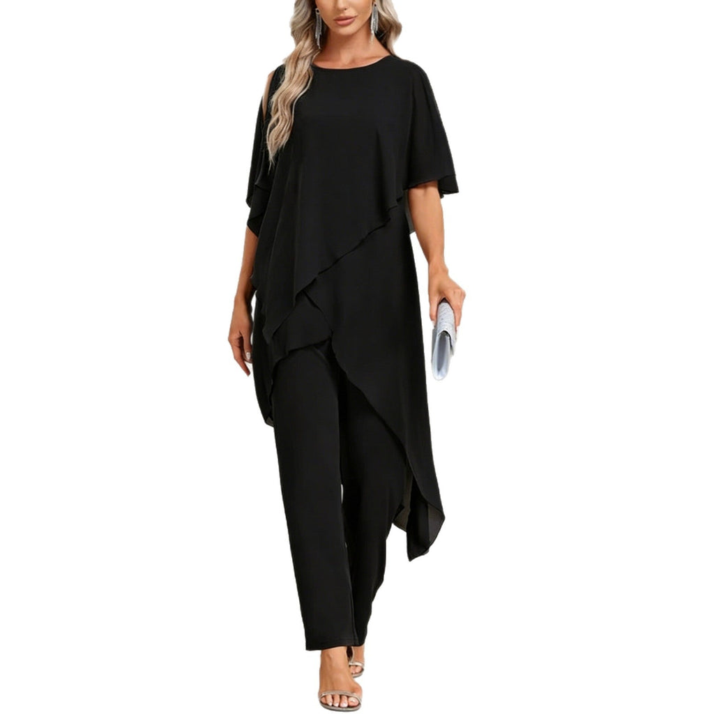 Women's Off-shoulder Irregular Top And Pants Two-piece Set Viral Finds Hub