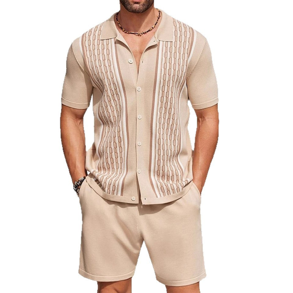 Men's Casual Loose-Fitting Short-Sleeve Shirt Two-Piece Set Viral Finds Hub