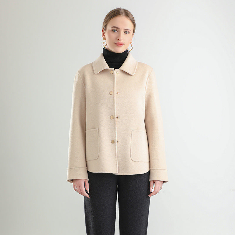 Autumn And Winter New Polo Collar Solid Color Coat For Women Viral Finds Hub