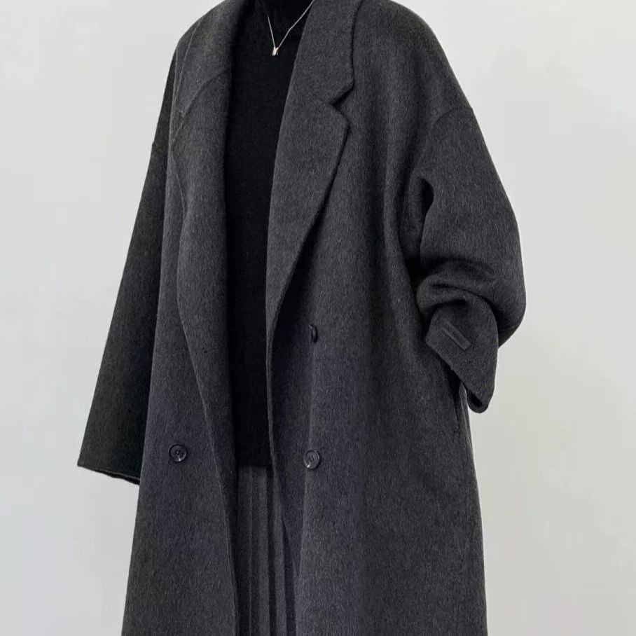 Long Cashmere Double-faced Wool Coat For Women Viral Finds Hub