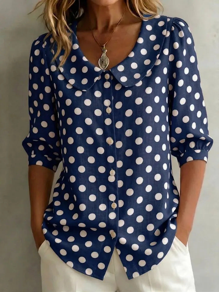 Retro Polka Dot Pattern Womens Shirt Viral Finds Hub