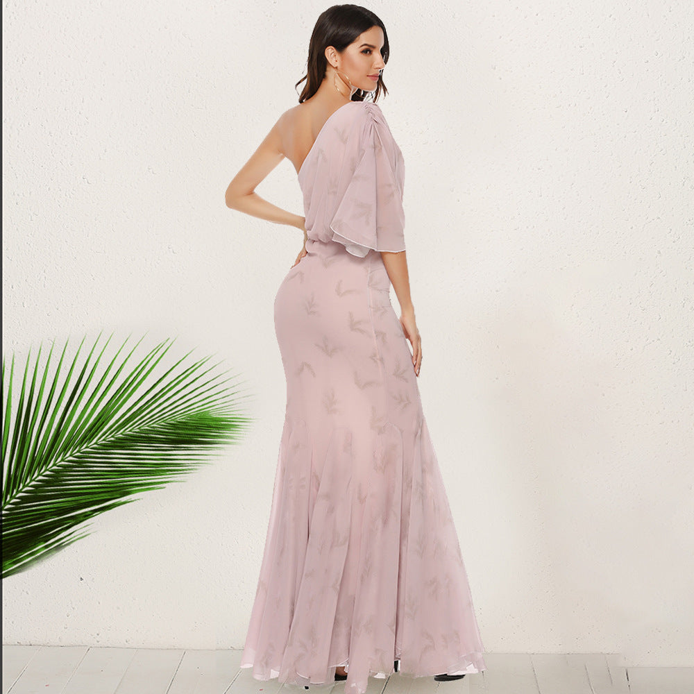 Bohemian Slant Shoulder Fishtail Gown Long Dress For Women Viral Finds Hub
