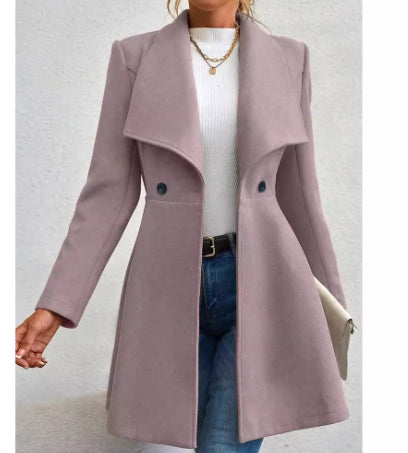 Slim-fit Long Fashion Lapel Women's Wool Coat Viral Finds Hub