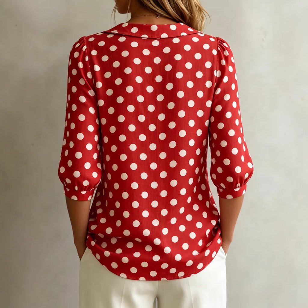 Retro Polka Dot Pattern Womens Shirt Viral Finds Hub