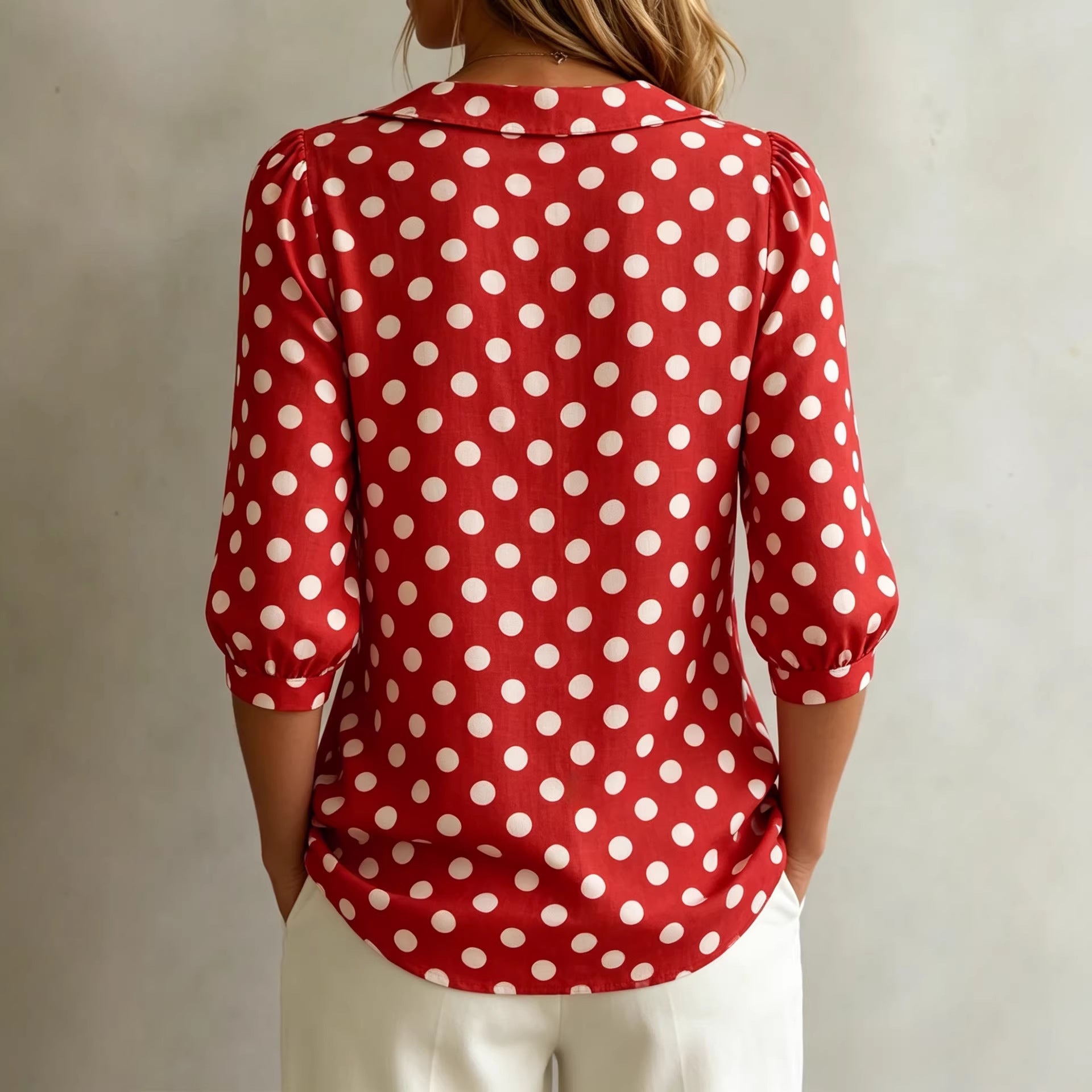 Retro Polka Dot Pattern Womens Shirt Viral Finds Hub