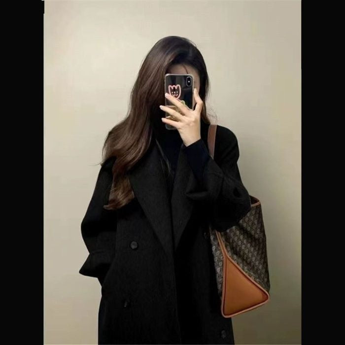 Women's Thickened Knee-length Mid-long Korean-style Wool Coat Viral Finds Hub