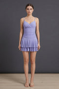 ITY Wrap Frill Hem Mini Dress In Pale Blue - Elegant V-Neck Ruffle Party Dress Viral Finds Hub