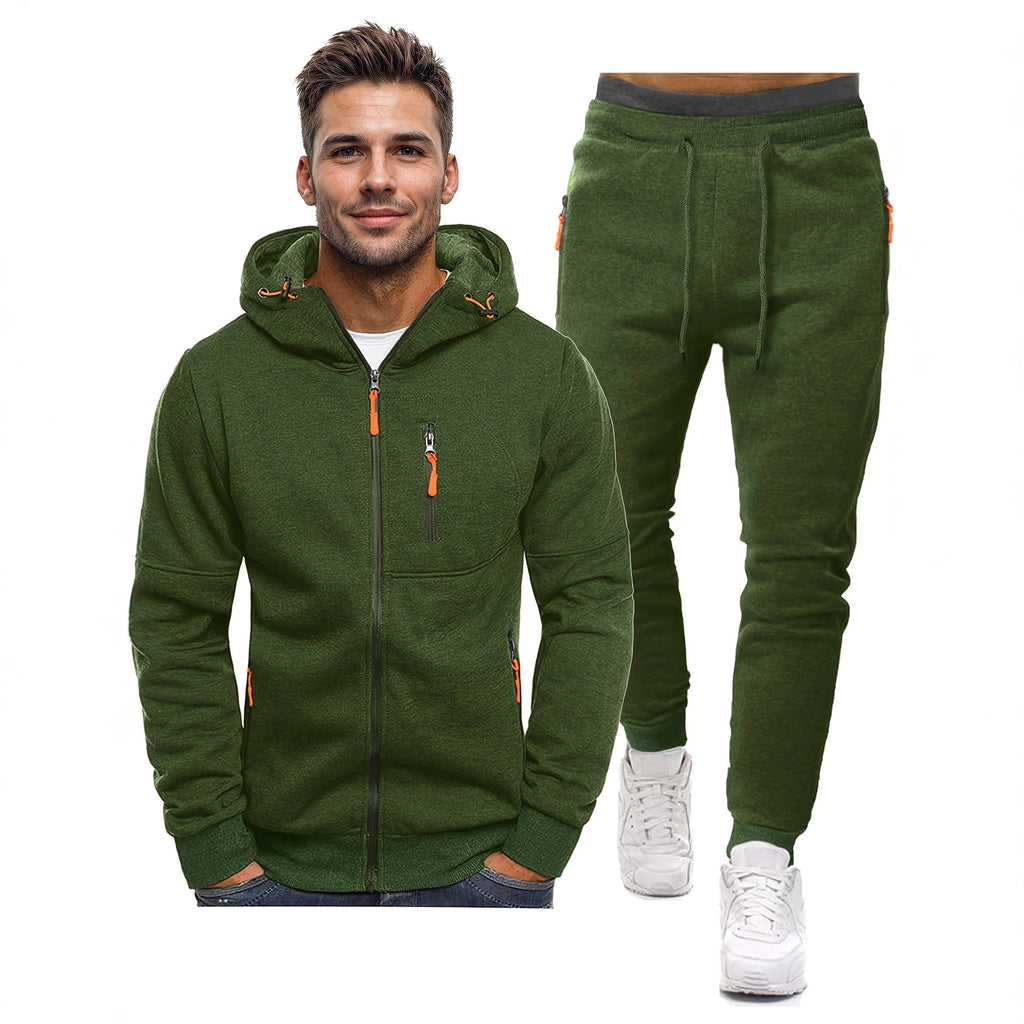 Zippered-pocket Hoodie And Pants Set Relaxed Fit Viral Finds Hub