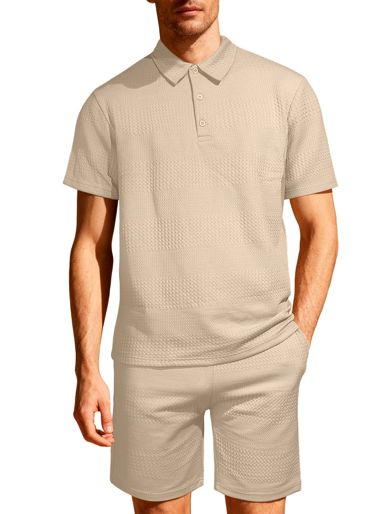 Jacquard Solid-color Loose-fitting Mens Casual Sportswear Set Viral Finds Hub