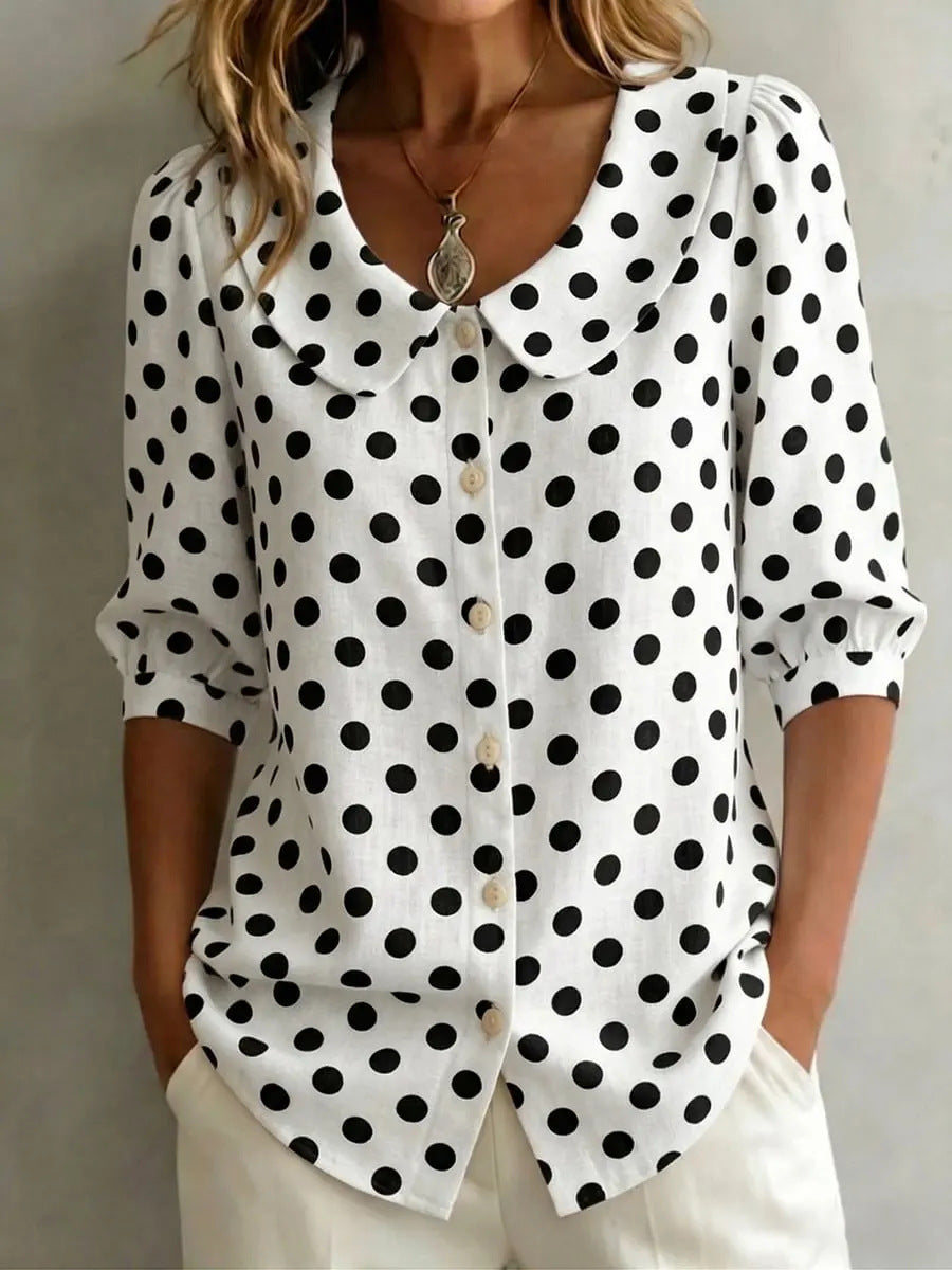 Retro Polka Dot Pattern Womens Shirt Viral Finds Hub