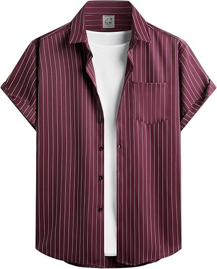 Striped And Solid-color Short-sleeve Shirt-cardigan Viral Finds Hub