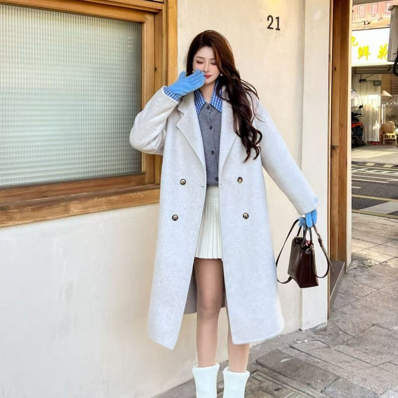 Long Cashmere Double-faced Wool Coat For Women Viral Finds Hub