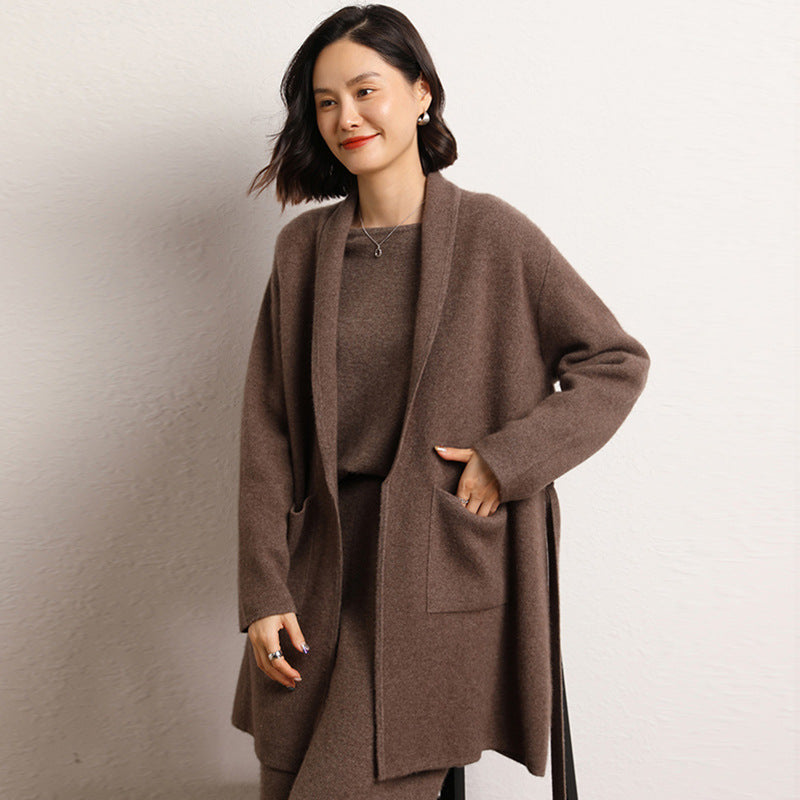 Fall Winter Fashion Mid-length Knitted Coat For Women Viral Finds Hub