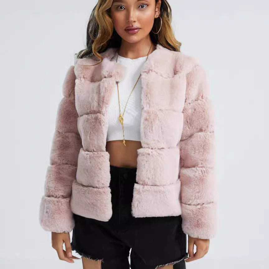 Women's Coat Fox Horizontal Stitching Artificial Fur Viral Finds Hub