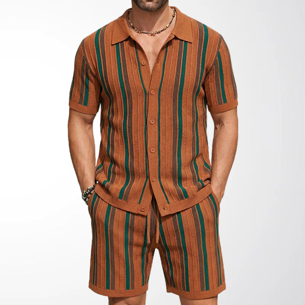 Men's Casual Short-Sleeve Knitted Two-Piece Set Viral Finds Hub