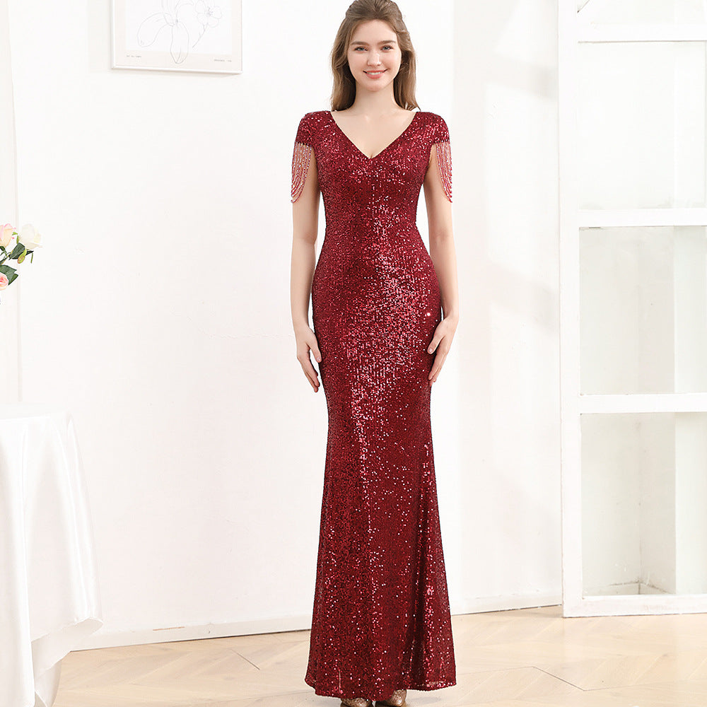 Sequined Slim Fit Slimming Long Dress Women Viral Finds Hub
