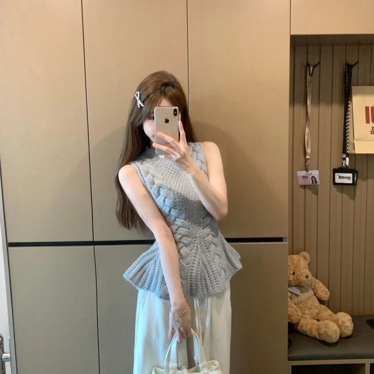 Knitted Chic Waist-Cinching Cable-Knit Sleeveless Vest Viral Finds Hub