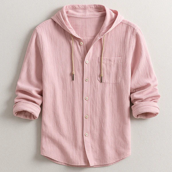 Men's Fashion Hooded Cotton-Linen Casual Long-Sleeve Viral Finds Hub