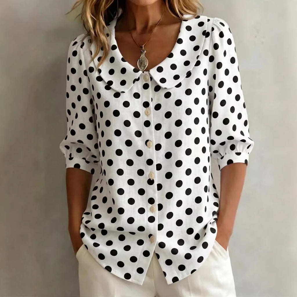 Retro Polka Dot Pattern Womens Shirt Viral Finds Hub