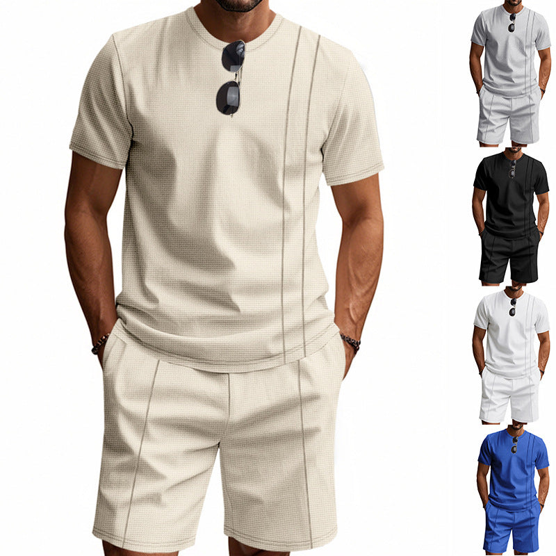 Men's Crew-Neck Short-Sleeve T-Shirt And Shorts Set Viral Finds Hub
