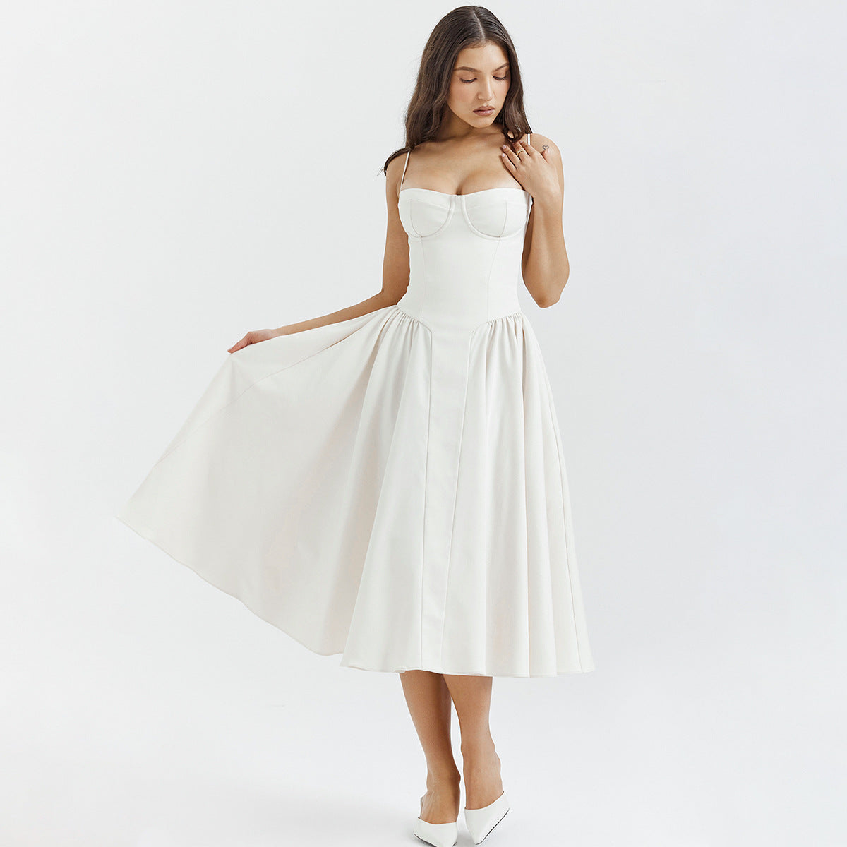 Spicy Sexy V-Neck Slip Dress With Waist-Cinching Design, Slimming Backless Style For Women Viral Finds Hub