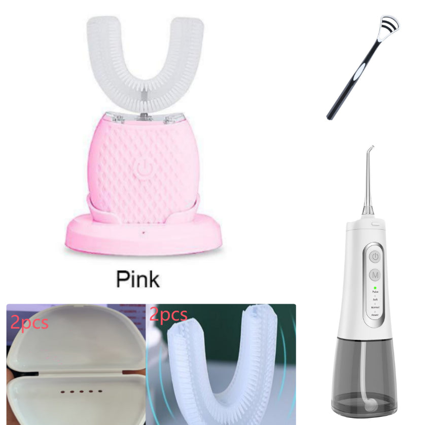 360 Degrees Intelligent Automatic Electric  Toothbrush Waterproof U Type Tooth Brush Whitening Blue Light USB Charging Viral Finds Hub