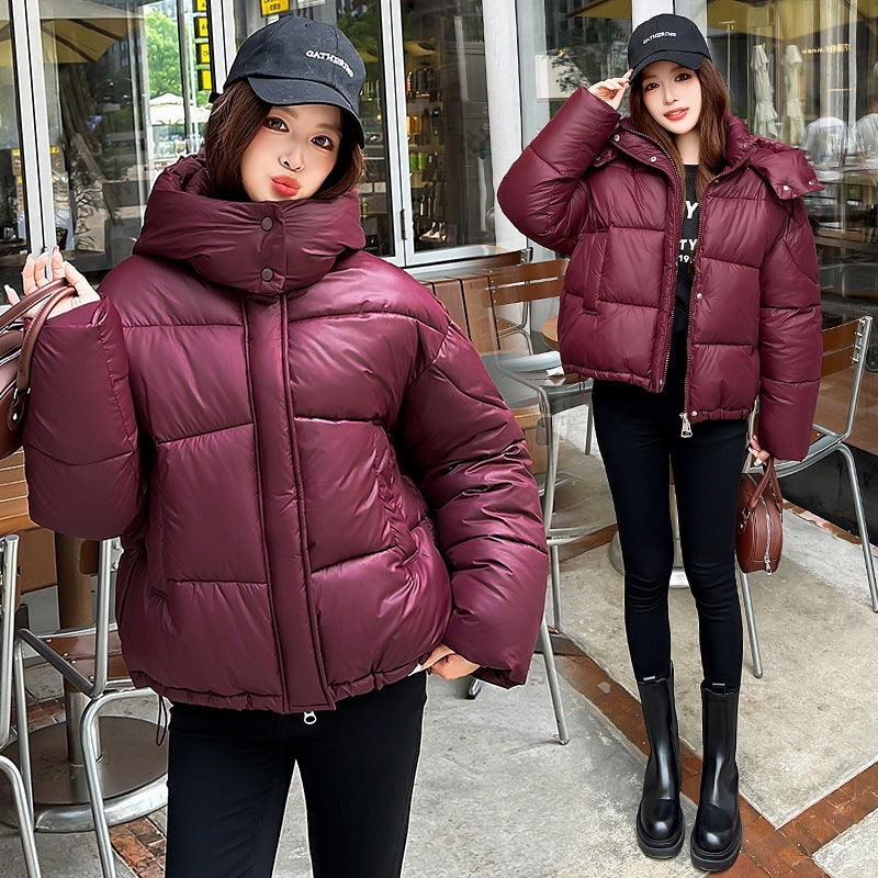 Elegant Fluffy Hooded Cotton Jacket Puffer Jacket Coat Warm Commute Viral Finds Hub