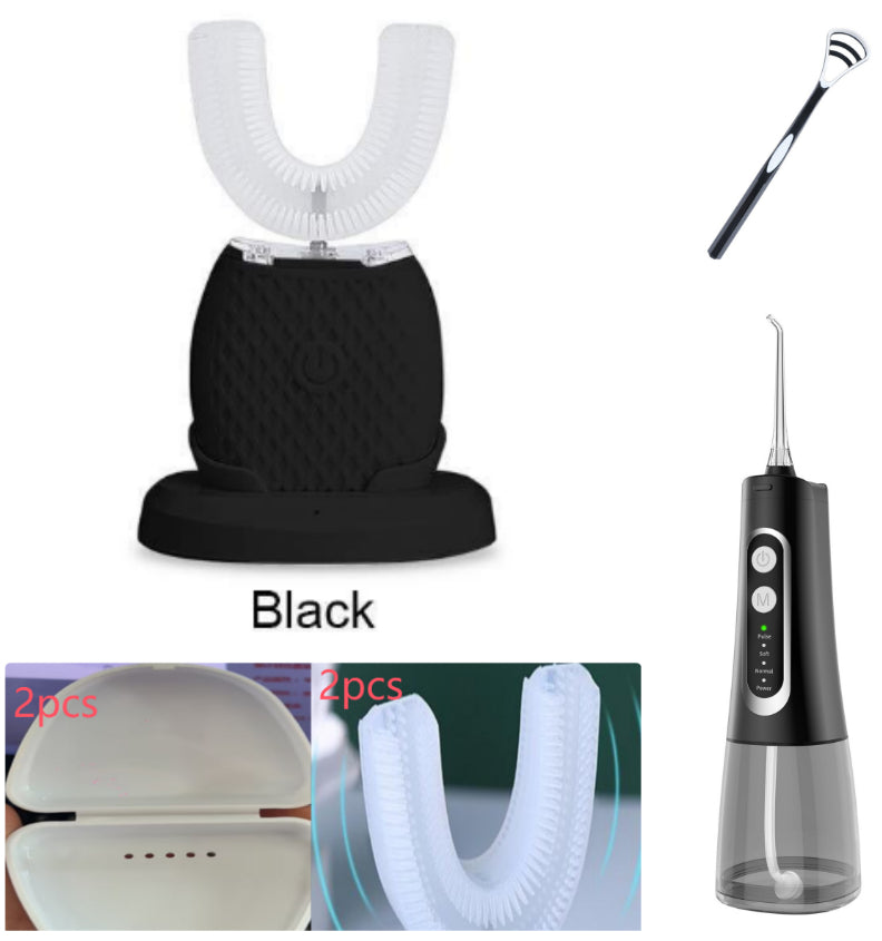 360 Degrees Intelligent Automatic Electric  Toothbrush Waterproof U Type Tooth Brush Whitening Blue Light USB Charging Viral Finds Hub