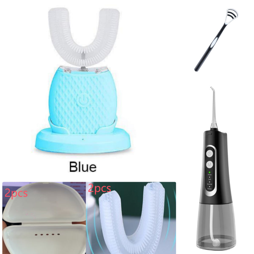 360 Degrees Intelligent Automatic Electric  Toothbrush Waterproof U Type Tooth Brush Whitening Blue Light USB Charging Viral Finds Hub