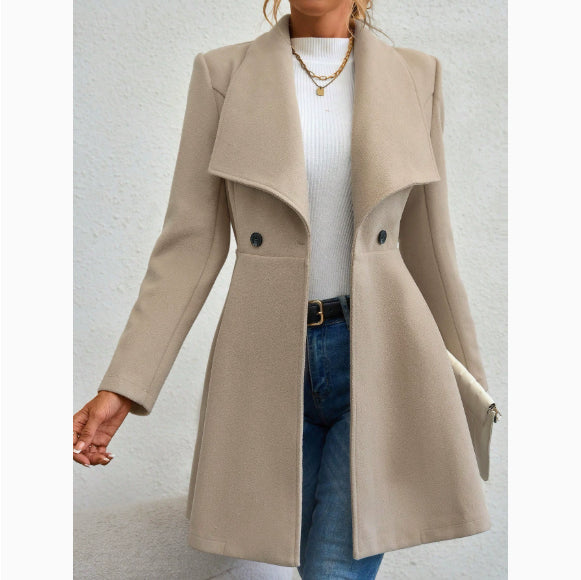 Slim-fit Long Fashion Lapel Women's Wool Coat Viral Finds Hub