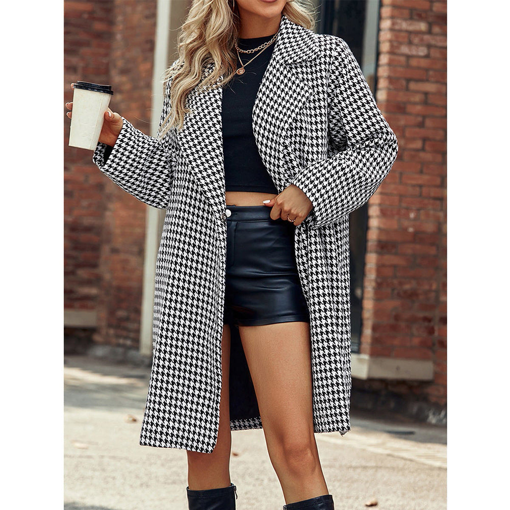 Elegant Suit Collar Long Hidden Hook Wool Coat Women Viral Finds Hub