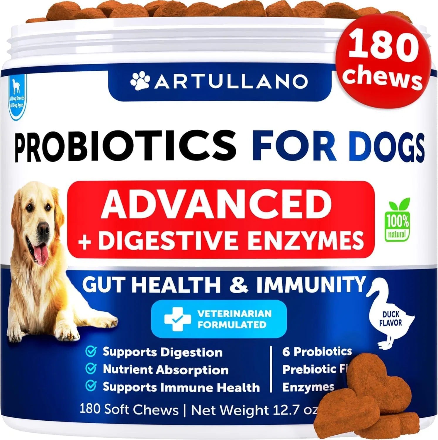 Probiotics For Dogs Support Gut Health Itchy Skin Allergies Immunity Yeast Balance Dog Probiotics And Digestive Enzymes With Prebiotics Reduce Diarrhea Gas 180 Probiotic Chews For Dogs Viral Finds Hub