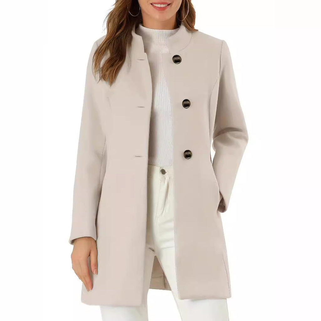 Women's Coat Fashion Casual Solid Color Autumn And Winter Viral Finds Hub