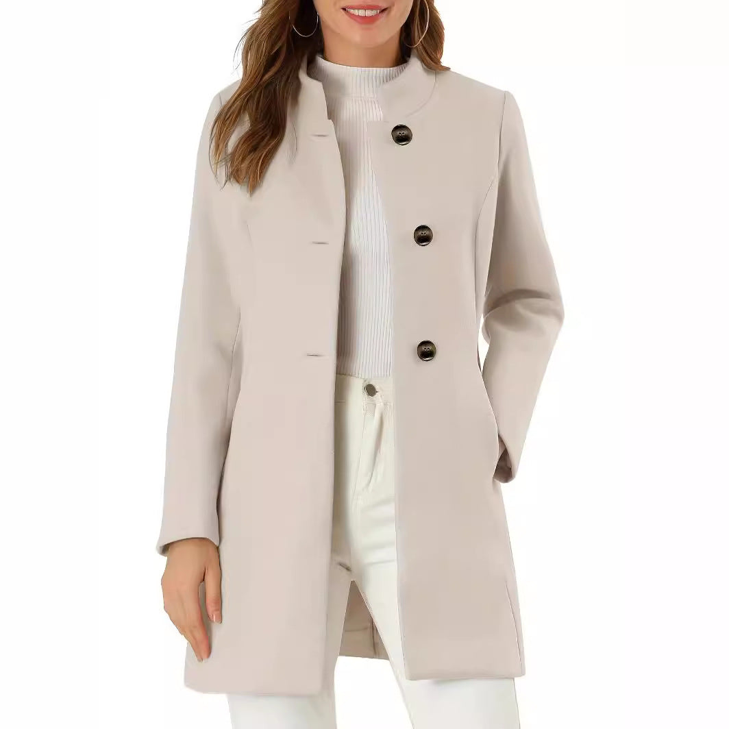 Women's Coat Fashion Casual Solid Color Autumn And Winter Viral Finds Hub