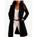 Single-breasted Mid-length Coat With Pockets Fashion Elegant Lapel Jacket Casual Long-sleeved Top Outwear Women's Clothing Viral Finds Hub