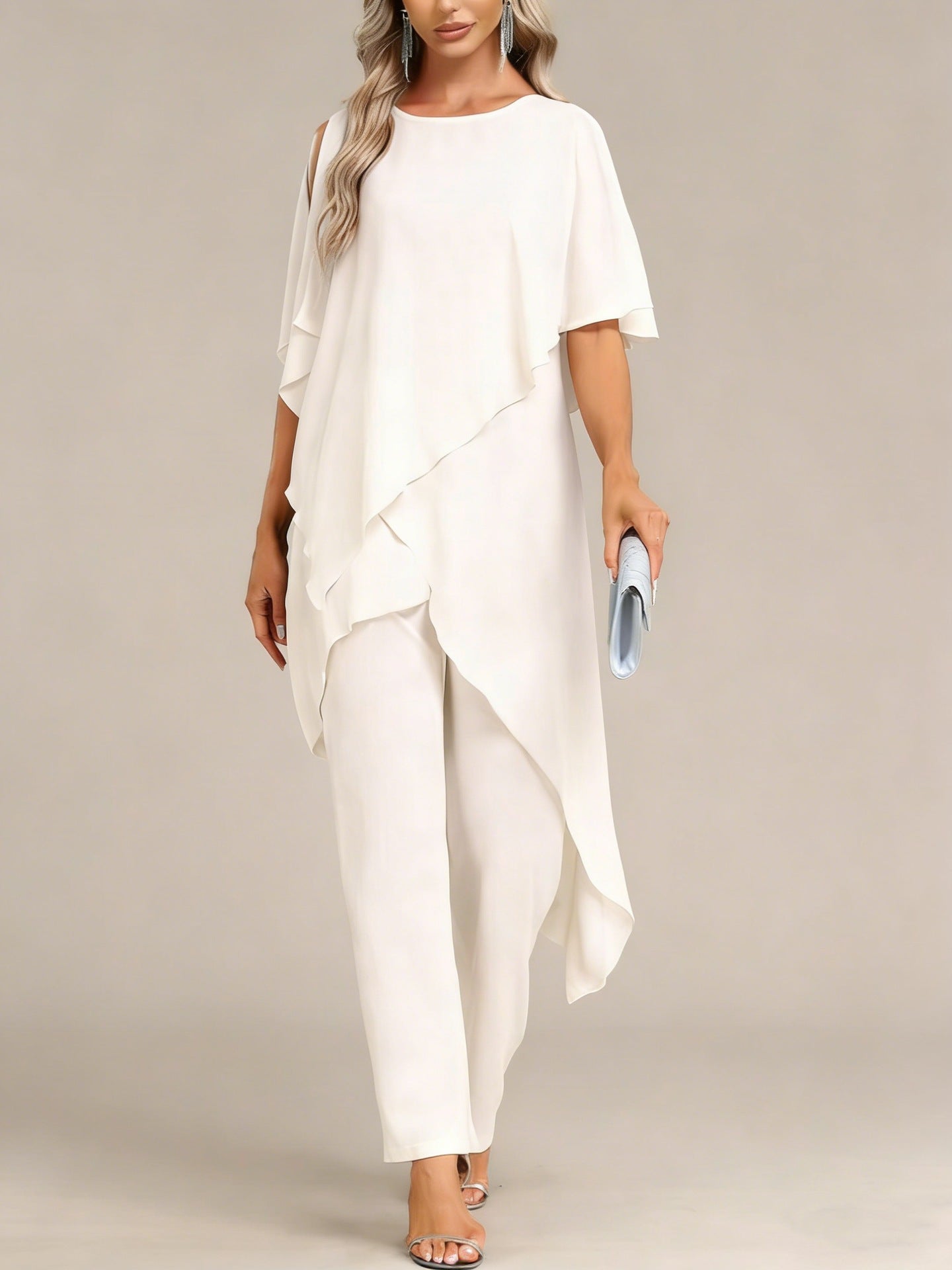 Women's Off-shoulder Irregular Top And Pants Two-piece Set Viral Finds Hub
