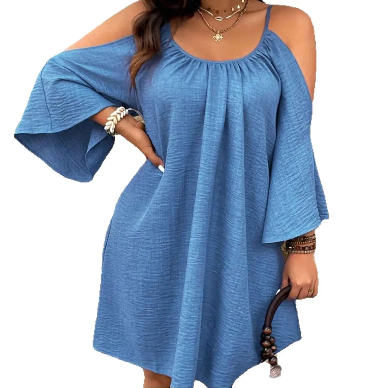 Ruched Off-Shoulder And Backless Design Womens Fashionable Plus-Size Dress Viral Finds Hub