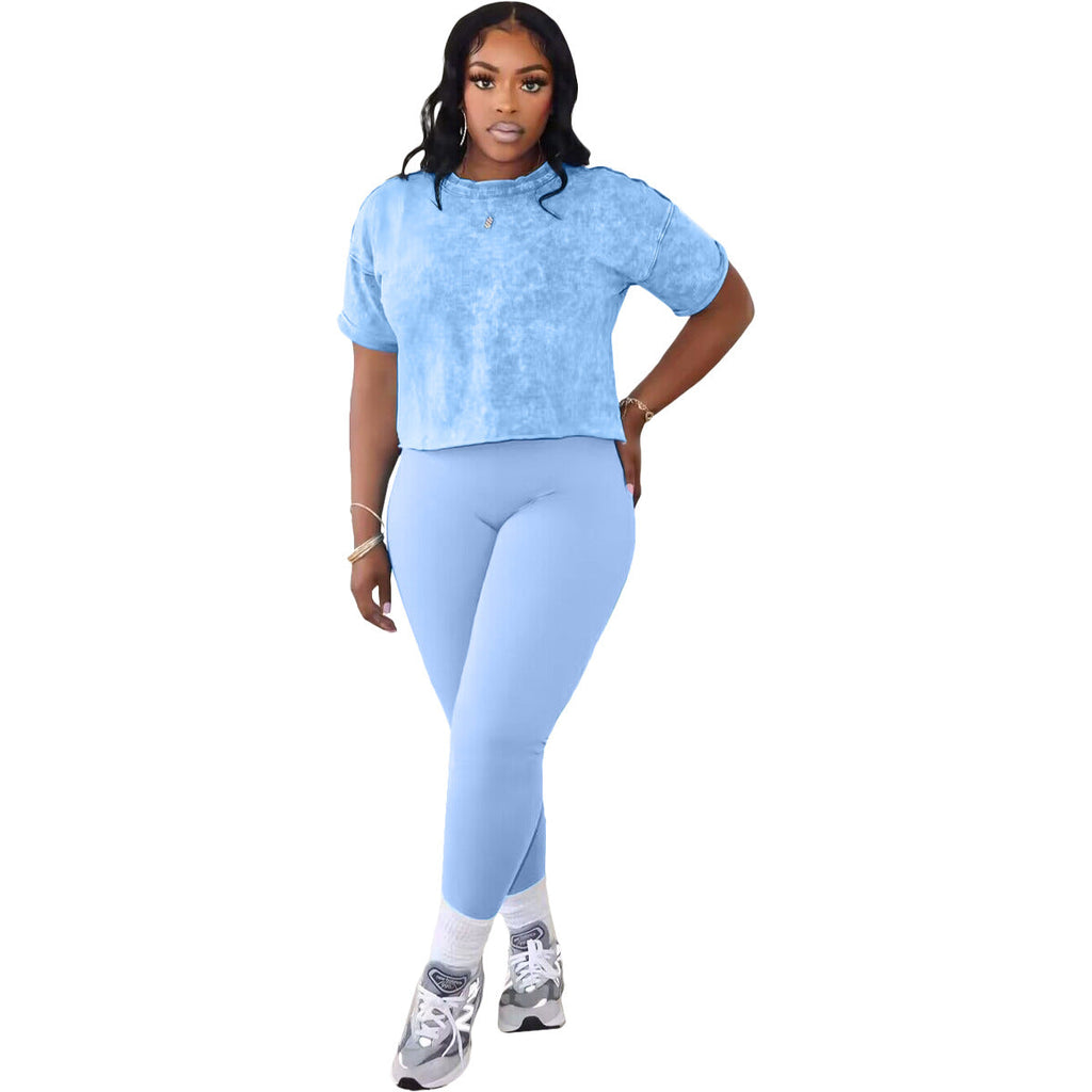 Women's Printed Casual Sports Two-Piece Set Viral Finds Hub