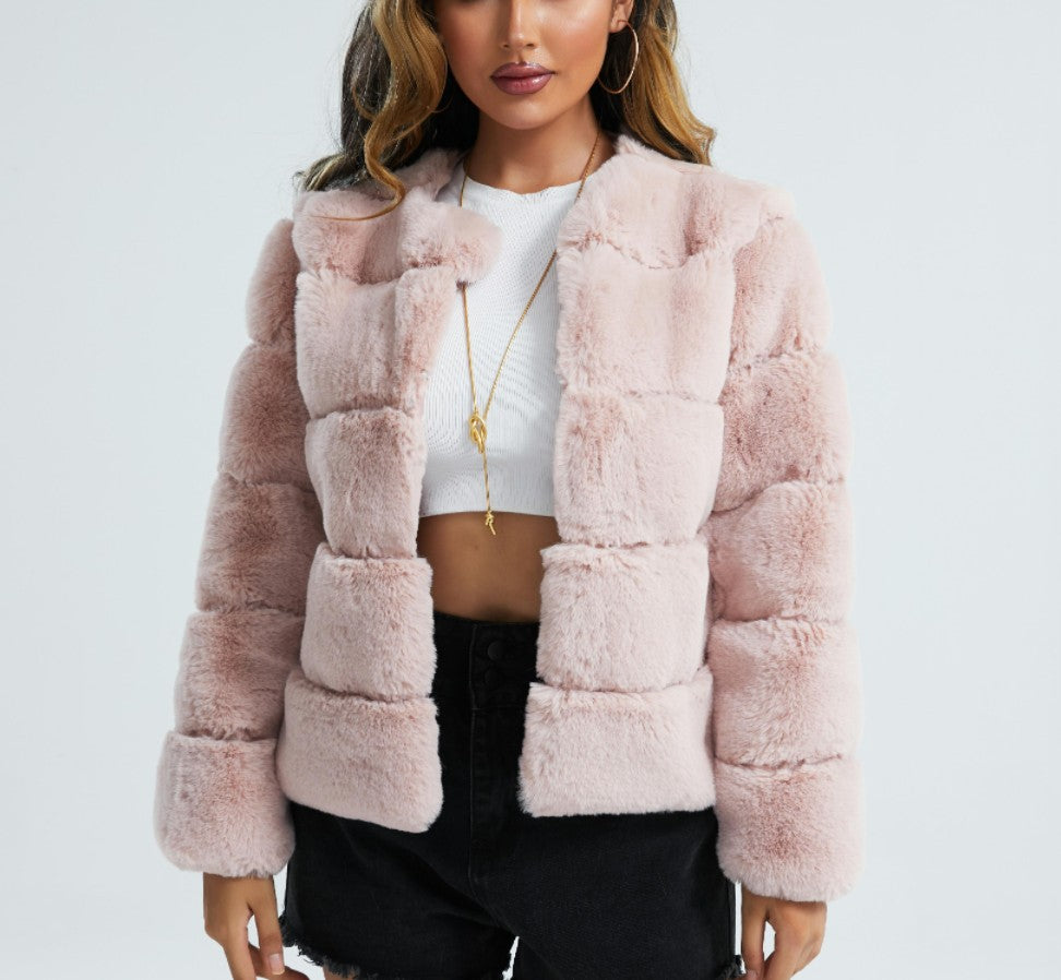 Women's Coat Fox Horizontal Stitching Artificial Fur Viral Finds Hub