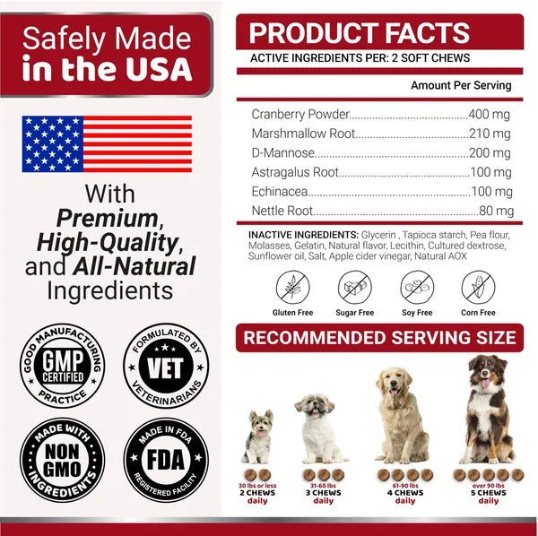 Dog UTI Treatment 170 Treats Cranberry Supplement For Dogs Bladder Control For Dogs Viral Finds Hub