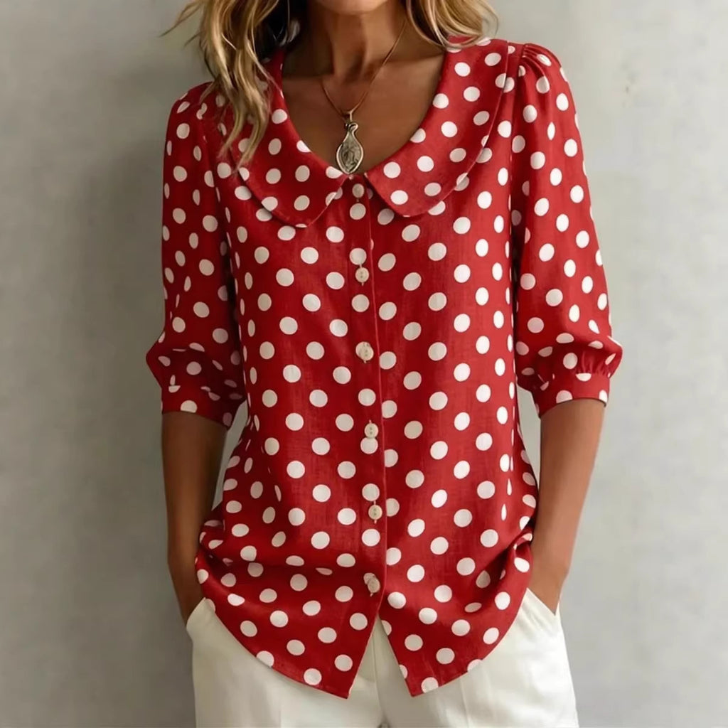 Retro Polka Dot Pattern Womens Shirt Viral Finds Hub